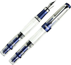 Twsbi Stilou Fine Albastru din Aluminiu cu Albastru Cerneală