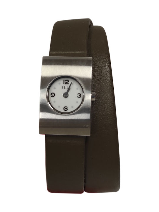 Elle Uhr mit Schwarz Lederarmband