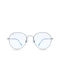 OJO Sunglasses Unisex Γυαλιά Ηλίου με Ασημί Μεταλλικό Σκελετό και Γαλάζιο Φακό 38OSI50094