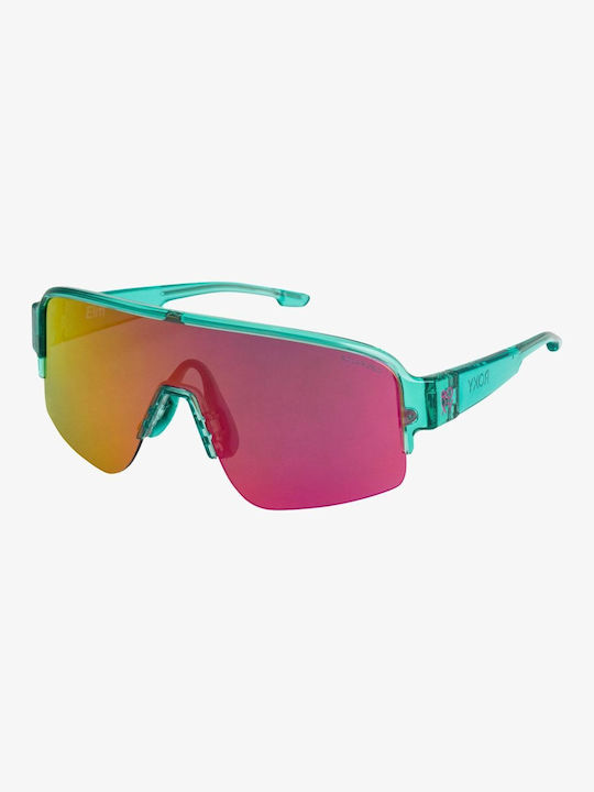 Roxy Sunglasses with Green Plastic Frame and Multicolour Polarized Mirror Lens ERJEY03120-xbbg