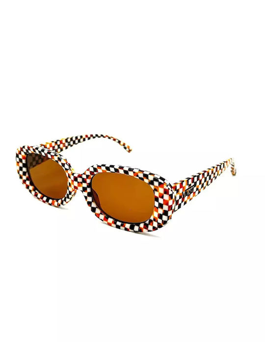 Vans Women's Sunglasses with Multicolour Plastic Frame and Brown Lens VN000HEGYGD