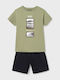 Kids' Set with Shorts Summer 2pcs Khaki Waves