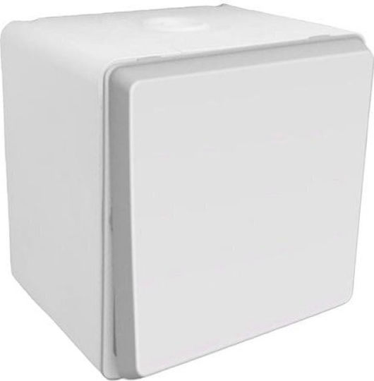 Waterproof Wall-mounted Single Wall Switch with Frame Aller Retour White