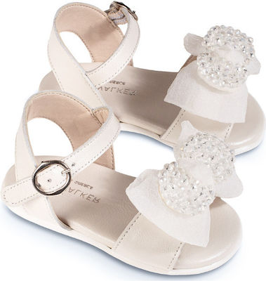 Babywalker Ecru Baptism Leather Sandals