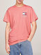 Tommy Hilfiger T-shirt Bărbătesc cu Mânecă Scurtă Roz