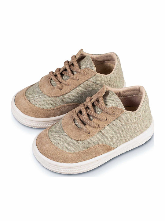 Babywalker Βαπτιστικά Δερμάτινα Sneakers Μπεζ