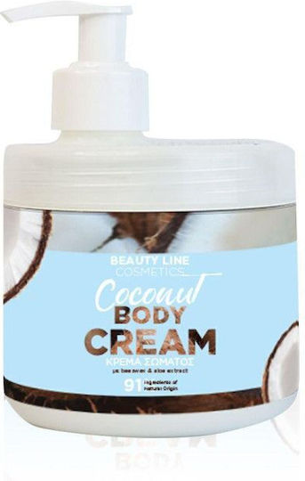 Beauty Line Feuchtigkeitsspendende Creme Körperpflege mit Duft Kokosnuss für Alle Hauttypen 500ml