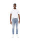 Herren Jeanshose Elastisches Slim Tapered Anwendung Washed Blau