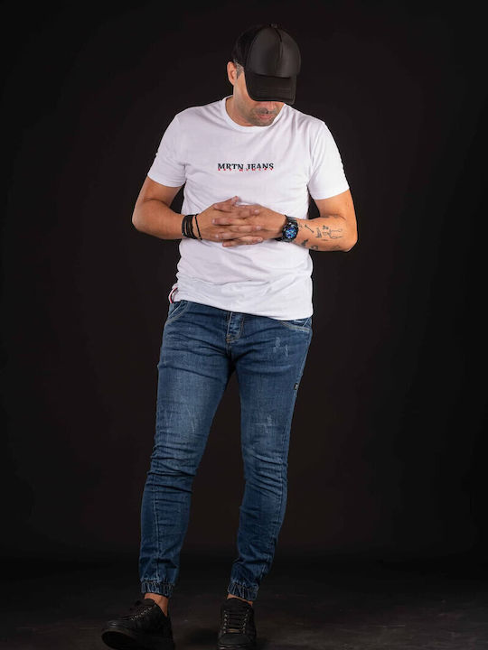 Ανδρικό Παντελόνι Τζιν με Slim Εφαρμογή Μπλε