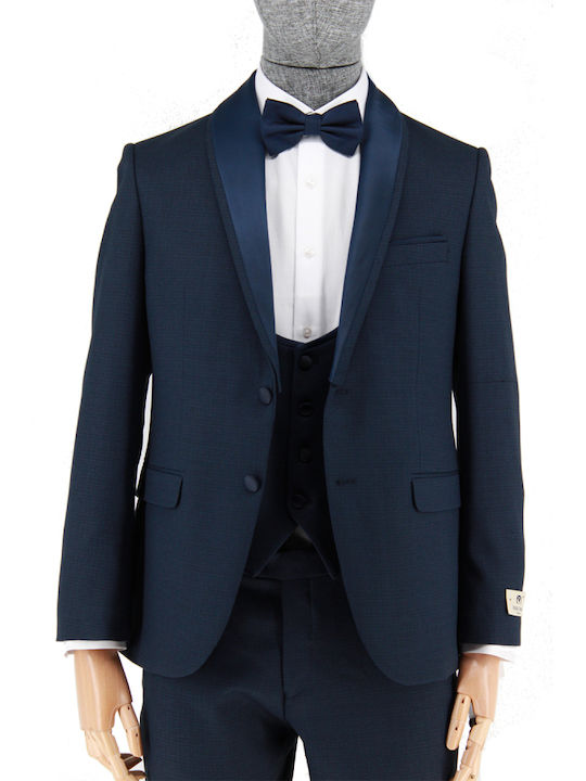 Men's Suit with Vest Navy Blue