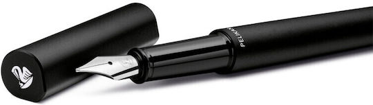 Pelikan Fountain Pen Medium Black Steel with Black Ink