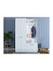 Entry Furniture with Hanger / Shoe Rack & Wardrobe White 119.6x37.3x182.8cm