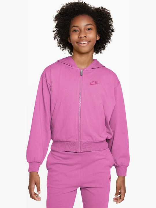 Nike Αθλητική Παιδική Ζακέτα με Κουκούλα Φουξία...