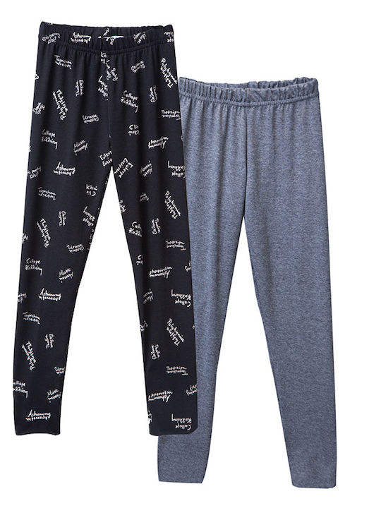 Two In A Castle Set of Kids Long Leggings Gray