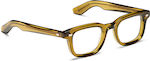 Moscot Plastic Eyeglass Frame Brown MOSCOT KLUTZ OLIVE