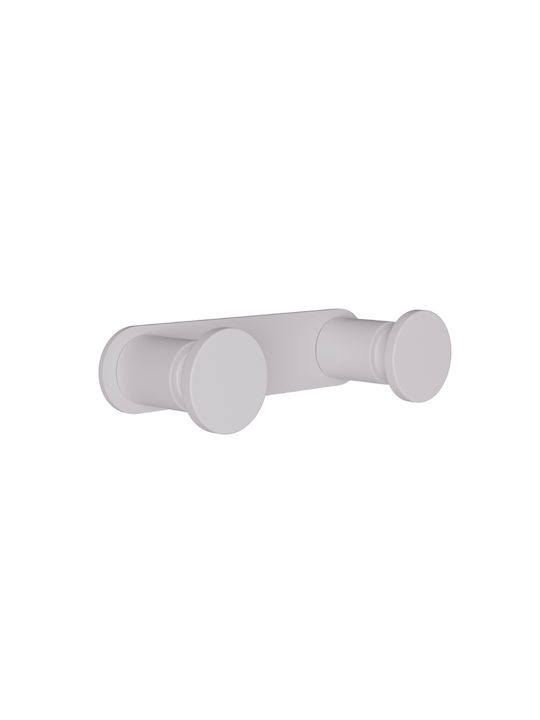 Pam & Co Double Wall-Mounted Bathroom Hook White