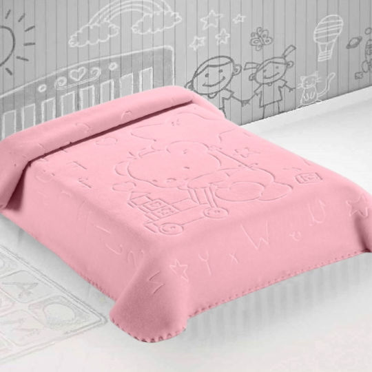 Belpla Κουβέρτα Ισπανίας Κούνιας Ροζ Pink 110x140εκ.