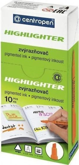 Centropen Μαρκαδόροι Υπογράμμισης Red Σετ 10τμχ