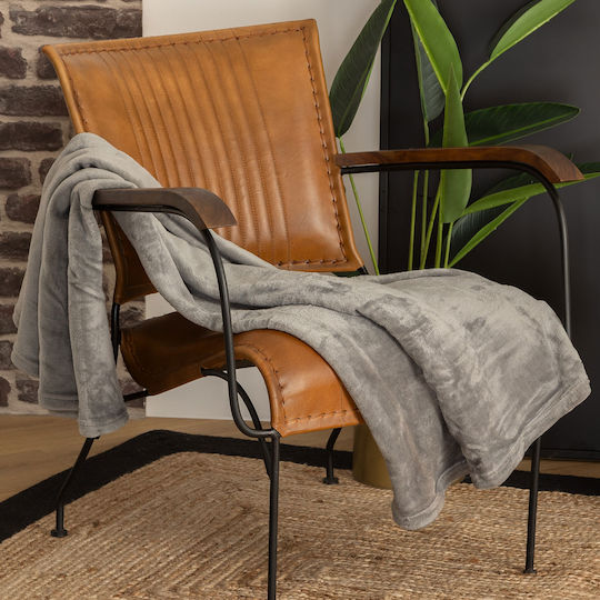 Armchair Throw Fleece 130x180cm Gray
