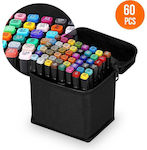 Drawing Markers Double Tip Set of 60pcs Colors