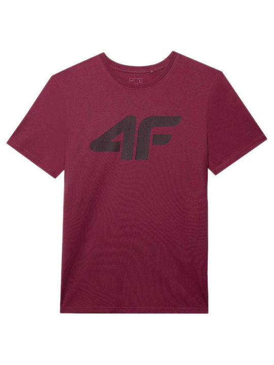 4F Men's Short Sleeve Blouse Burgundy