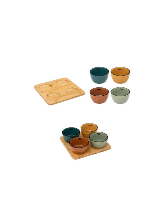 Atmosphera Ceramică Platou pentru aperitive 4 sloturi Multicoloră L22xl22xH6.3cm 1buc Atmosphera Ceramică Platou pentru aperitive 4 sloturi Multicoloră L22xl22xH6.3cm 1buc