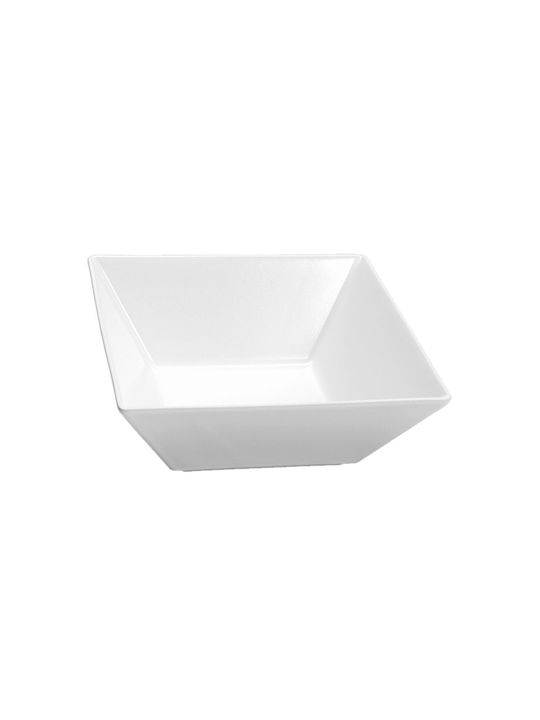 Glass Salad Bowl White 20x20x7cm