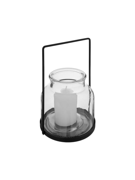 Metallic Lantern Black 14x14x20cm