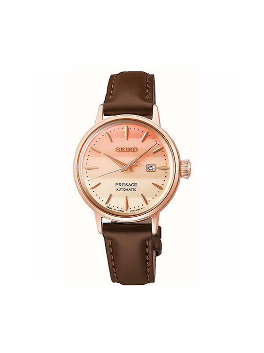 Seiko Watch Automatic with Brown Leather Strap