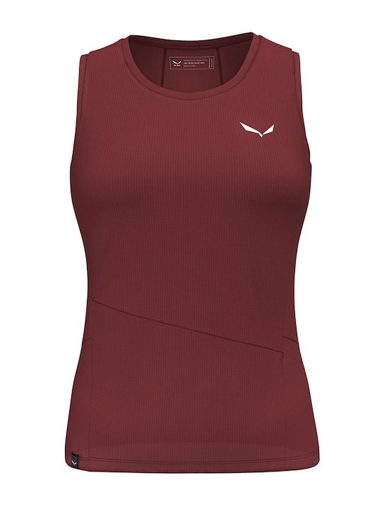 Salewa Women's Athletic Blouse Sleeveless Fast Drying Burgundy