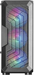 Mars Gaming MC-TOR Gaming Midi Tower Computer Case with RGB Lighting Black