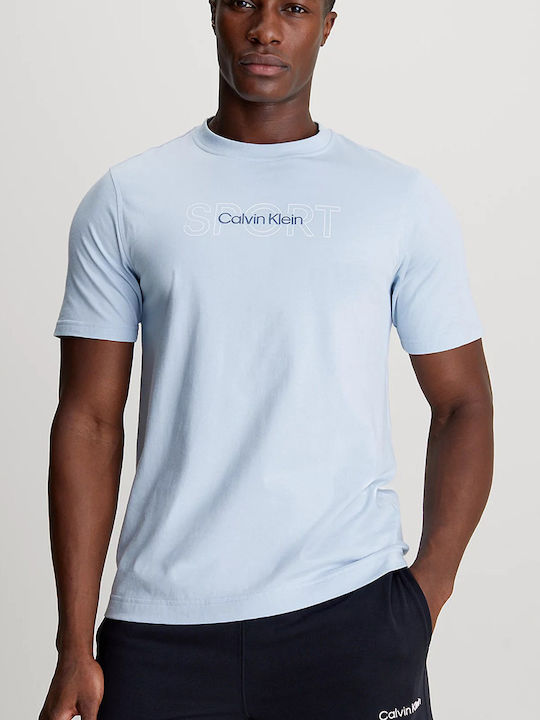 Calvin Klein Ανδρική Μπλούζα Κοντομάνικη Γαλάζια