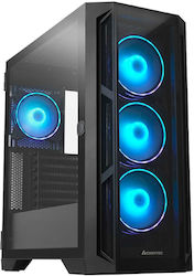 Chieftec APEX Gaming Midi Tower Κουτί Υπολογιστή με Πλαϊνό Παράθυρο και RGB Φωτισμό Μαύρο