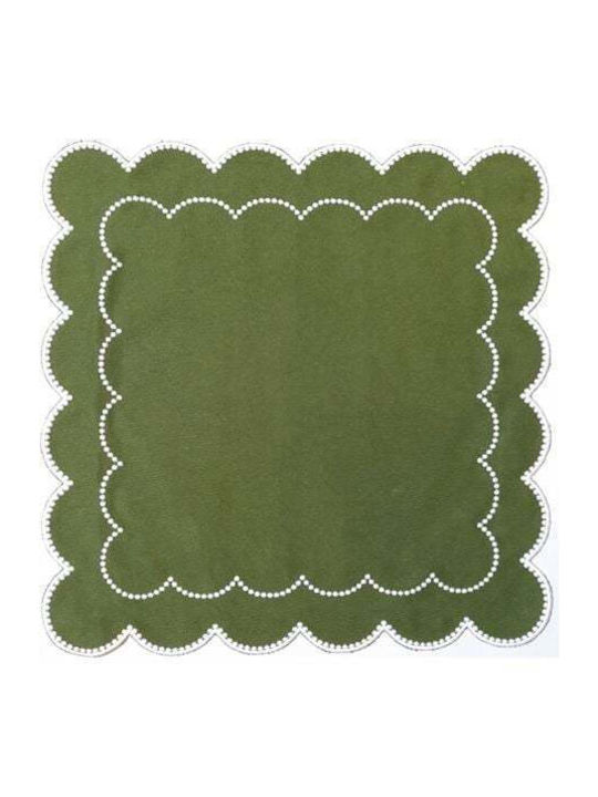 Салфетки Ленена с бродерия Green 39x39бр