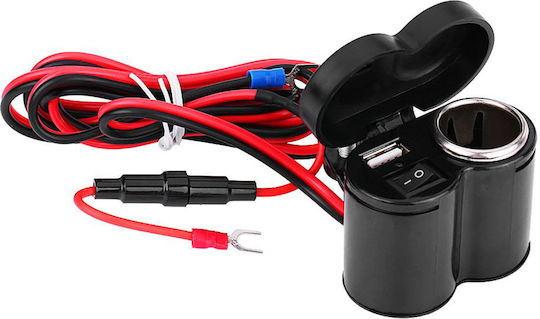 Мотоциклетен зарядно устройство с Портове: 1xUSB & 1xЗапалка