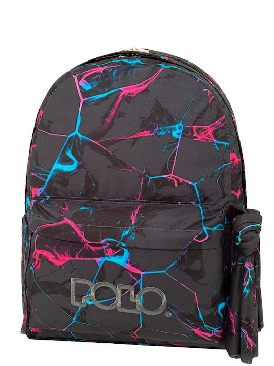 Polo Original Double Scarf School Bag Backpack Junior High-High School in Black color 2024