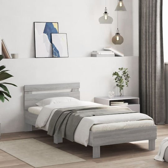 King Size Holzbetten Grau mit Lattenrost für Matratze 190x190cm