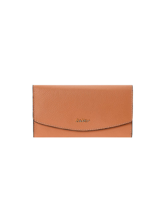 Lavor Large Leather Women's Wallet Coins with RFID Orange