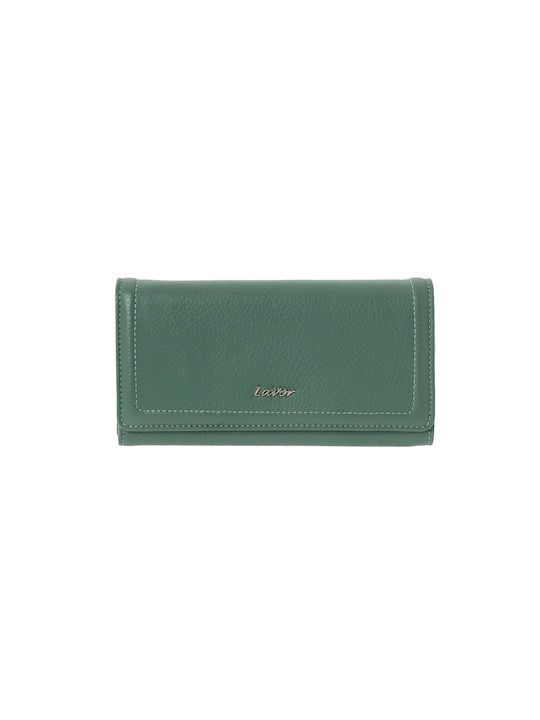 Lavor Large Leather Women's Wallet Cards with RFID Green