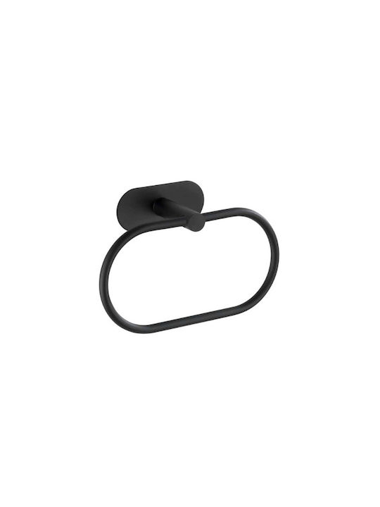 Wenko Orea Single Wall-Mounted Bathroom Ring ​12.5x12.5cm Inox Black