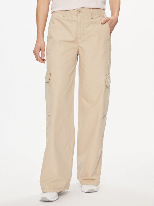 Levi's Women's Cotton Trousers in Baggy Line Beige