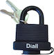 Dial Plastic Padlock Brass with Key 70mm Black 1pcs
