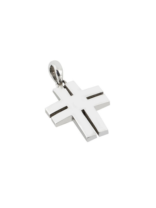 Men's White Gold Cross 14K