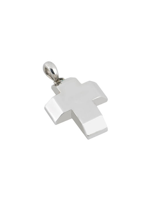 Men's White Gold Cross 14K