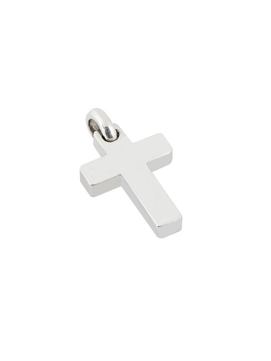 Men's White Gold Cross 14K