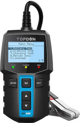 Topdon Analog Battery Tester with Crocodile Clips TD-BT100