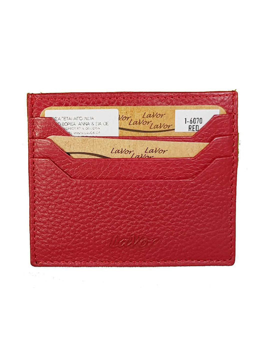 Lavor Leather Men's Wallet Cards with RFID Red