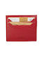 Lavor Men's Leather Card Wallet with RFID Red