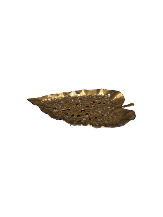 Zen Collection Διακοσμητική Πιατέλα Μεταλλική Χρυσή 53.5x34x5.5εκ.