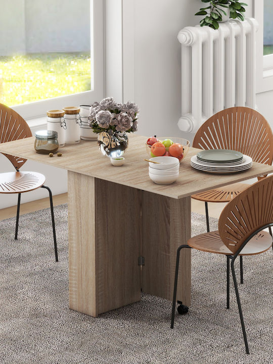 Tisch Speisesaal Klappbar Holz Natural Wood 140x75x74cm